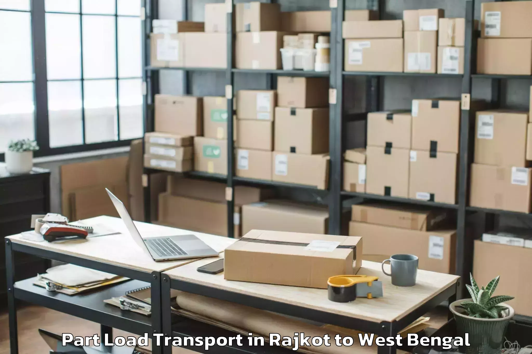 Reliable Rajkot to West Bengal University Of Heal Part Load Transport